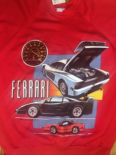 Vintage Expression Sweatshirt Ferrari F40 308 ssi Rot Herren 2XL -XL Made In USA - Bild 3 von 10