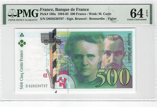 France 500 Francs 1994 P 160a PMG 64 EPQ