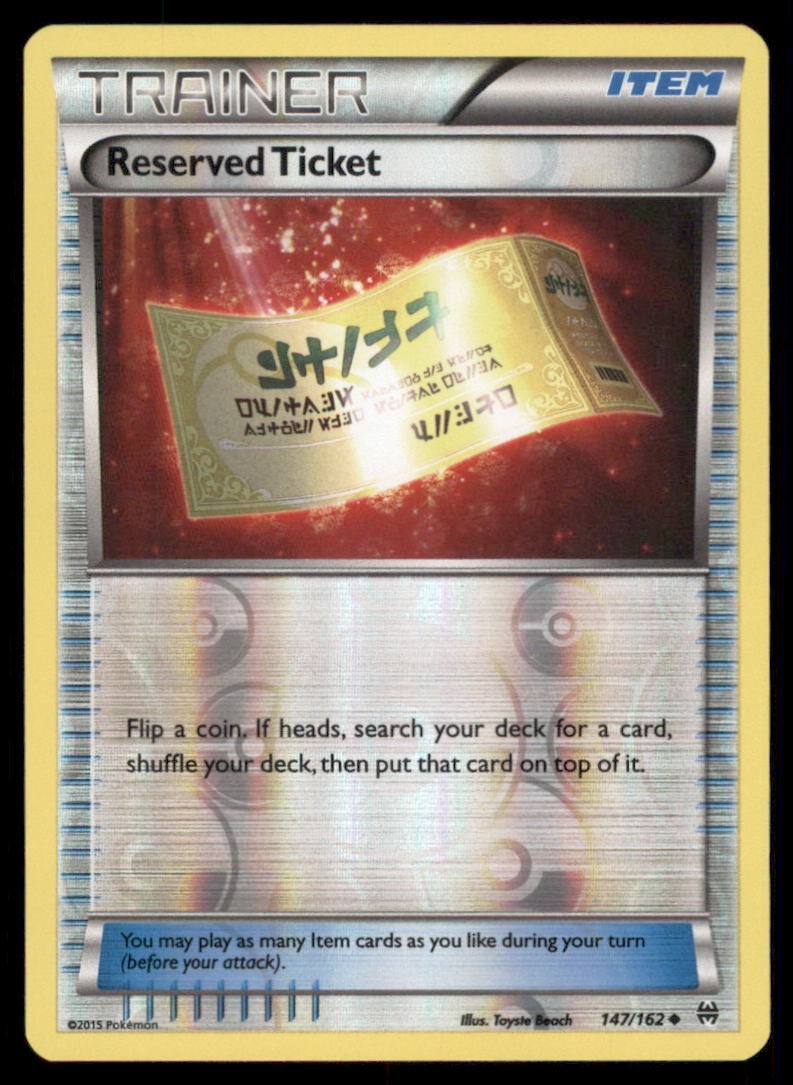 Pokemon TCG Reserved Ticket 147/162 Reverse Holo