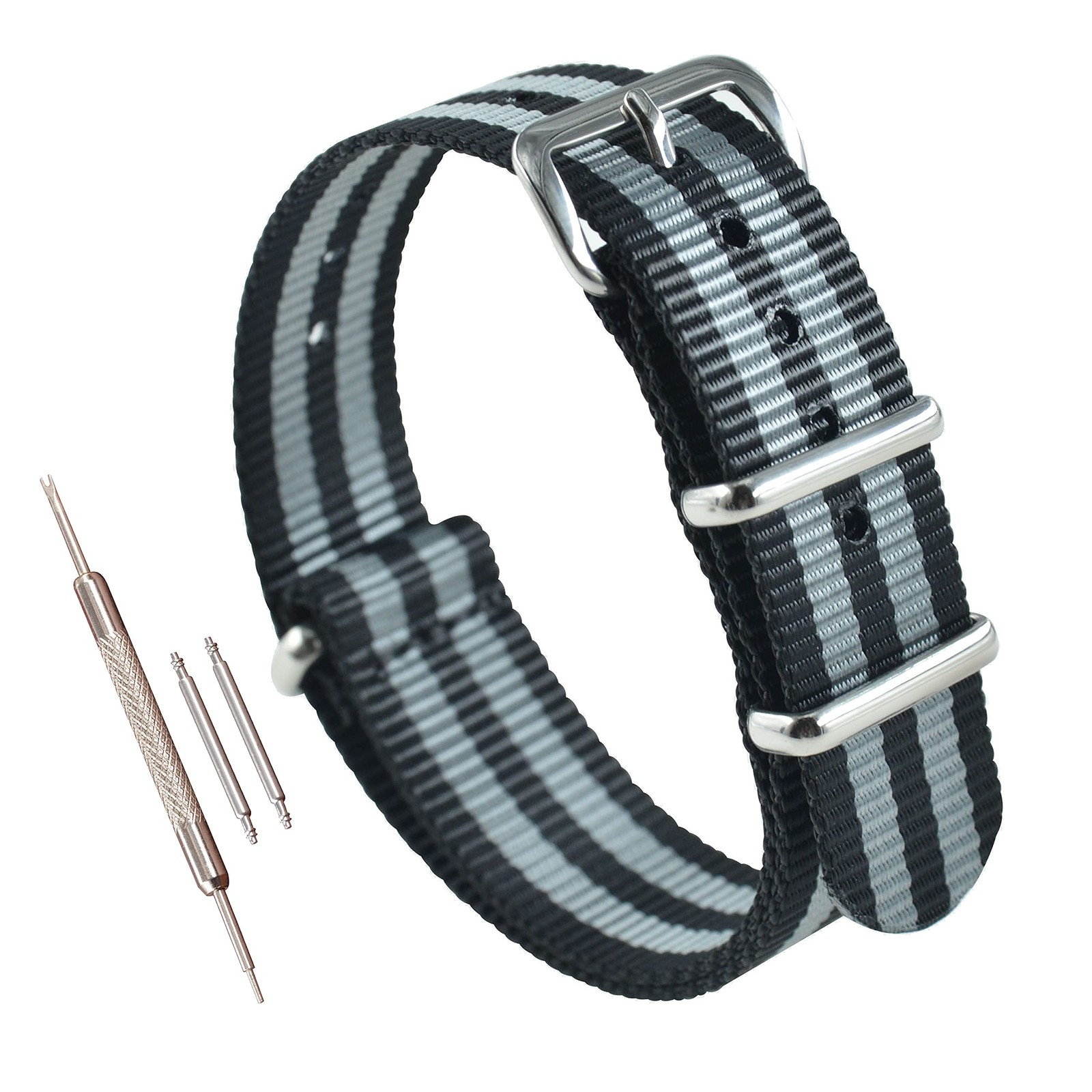 Bracelet montre nylon 10mm bicolore pour le sport et le quotidien