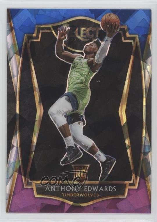 2020 Panini Select Blue White Purple Cracked Ice Prizm Anthony Edwards #169 02ez