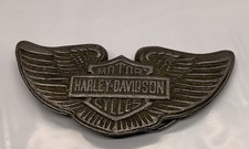 Vintage 1970's Harley Davidson WIngs / Bar Brass Belt Buckle