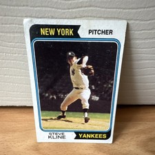 Topps 1974 Steve Kline #324 New York Yankees Baseball Card Base Set