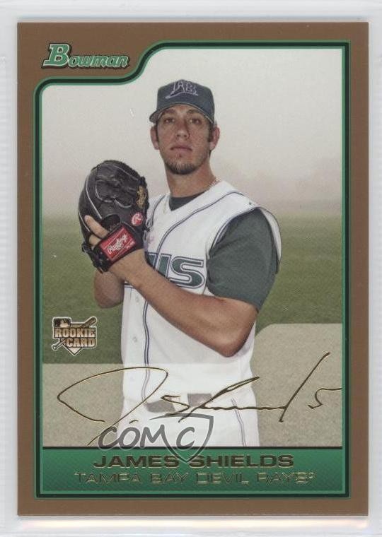 2006 Bowman Draft Gold James Shields #BDP54 3d5