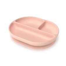 EKOBO Divided Suction Toddler Plate - Blush