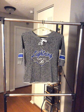 Tampa Bay Lightning New Logo Gray Hockey Style Shirt Women Ladies Small 4/6