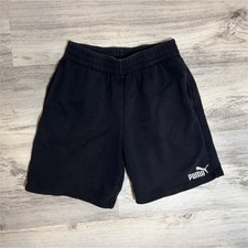 PUMA Boys Athletic Shorts Black L 14/16 Elastic Waist Pockets