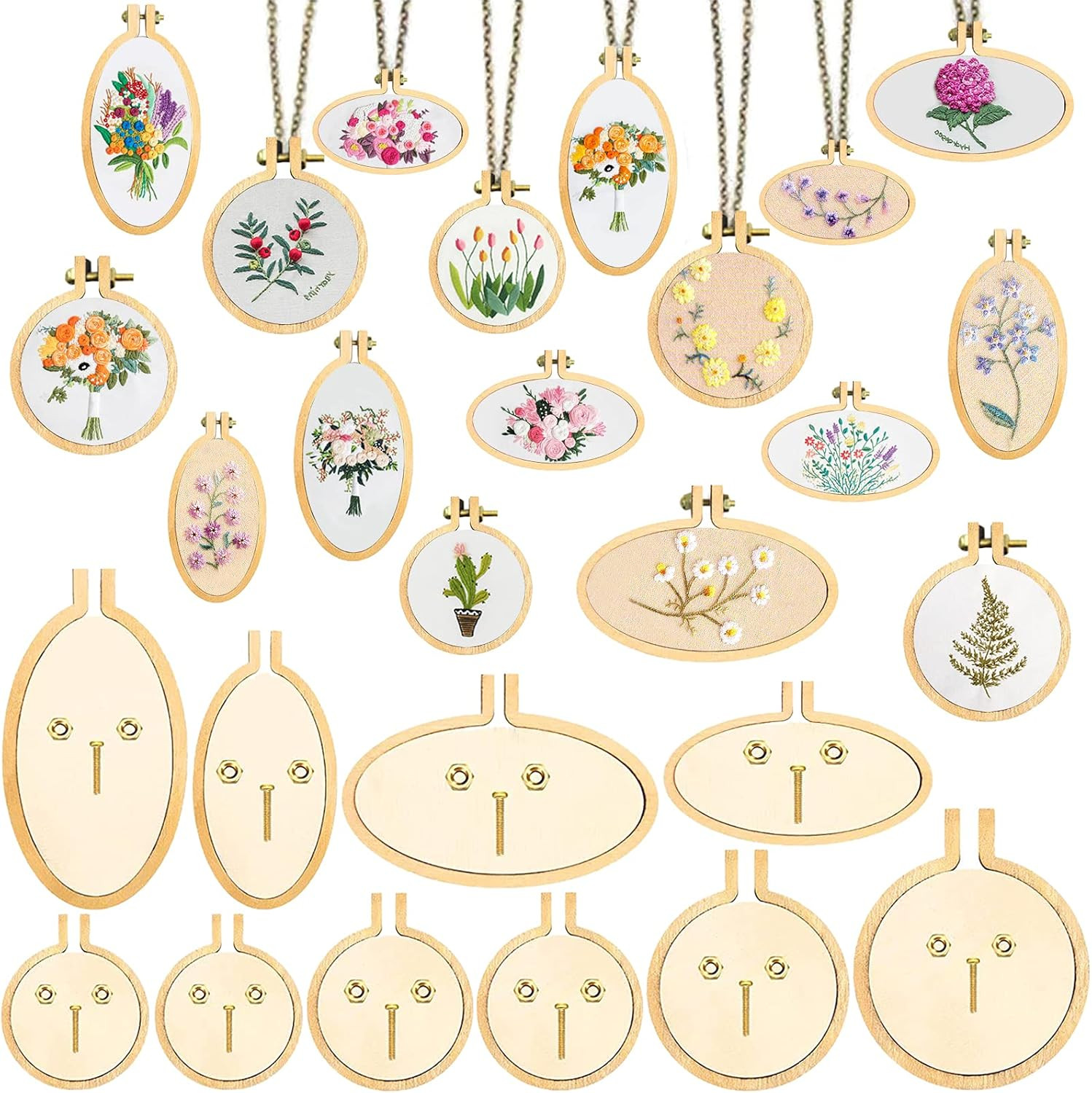 Hoops - Small Round & Oval Wood Hoops For Diy Embroidery