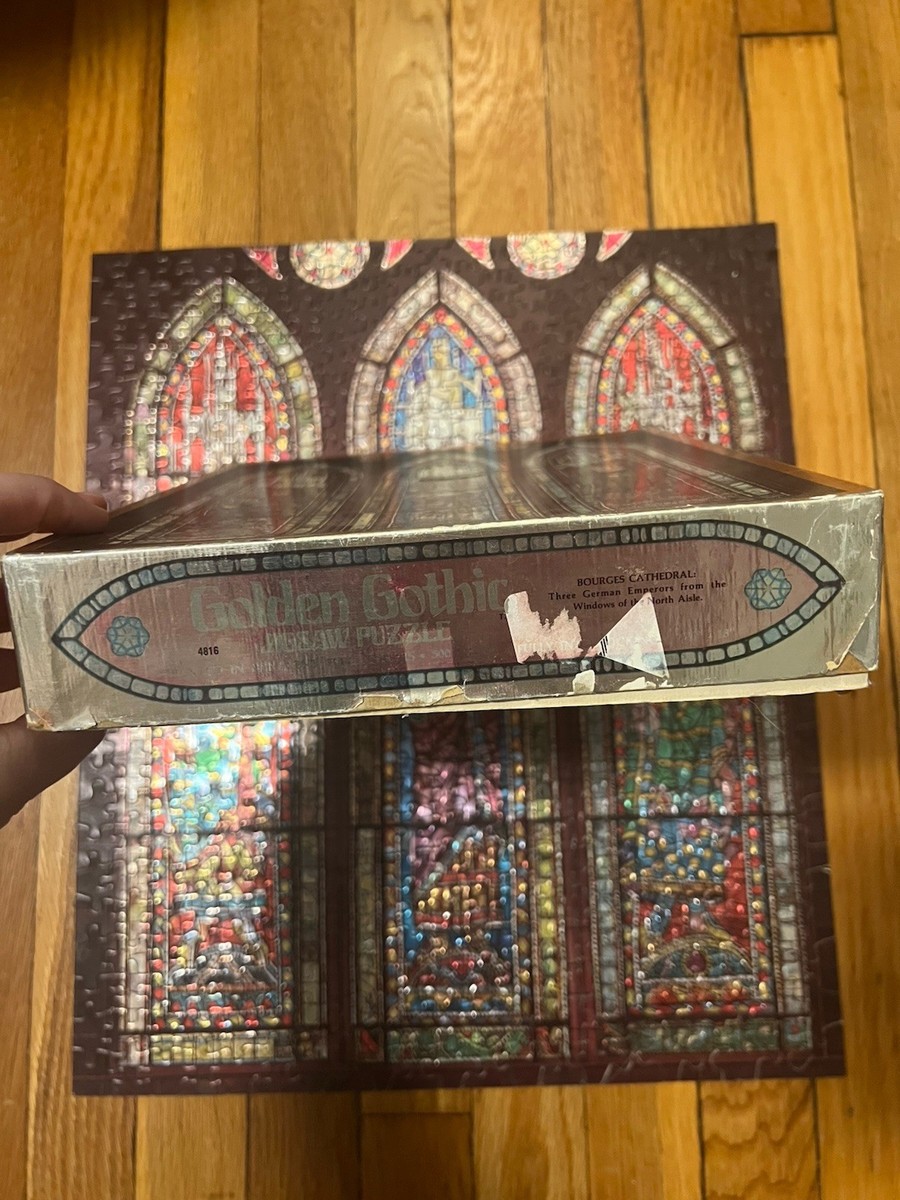 COMPLETE Vintage 1971 Golden Gothic 500 Piece Foil Jigsaw Puzzle