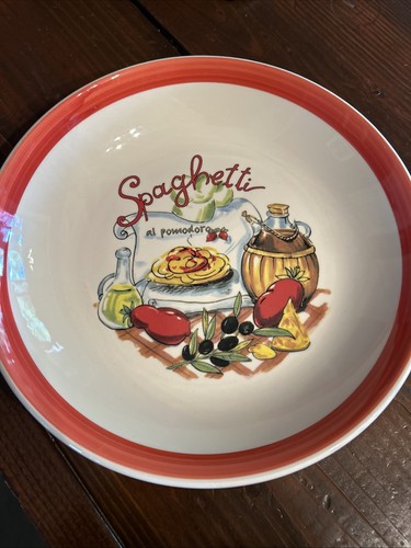vintage italian ceramic Spaghetti Serving Pasta Bowl Made In Italy
