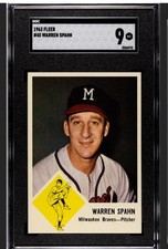 WARREN SPAHN 1963 FLEER SGC 9 ! *DEAD CENTERED BEAUTY~*NO SGC 10’s EXIST~WOWZERS
