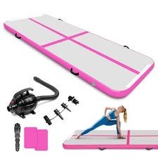 10FT Air Track Inflatable Gymnastics Tumbling Mat Pad w/ Pump for Yoga Gym Sport