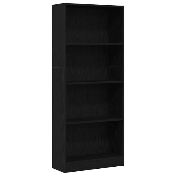 BüCherregal Schwarz Eichen-Optik 60X24X143 Cm Holzwerkstoff Standregal-image