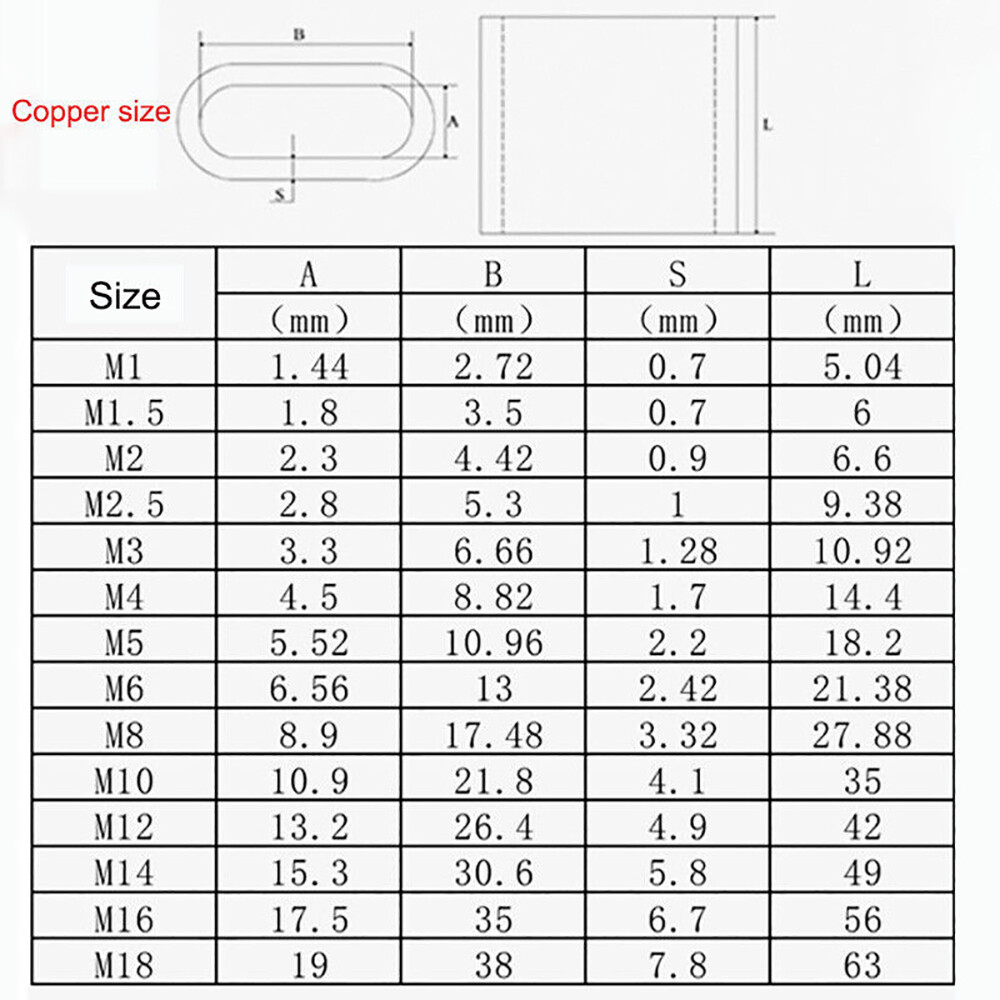 Wire Rope Ferrules Cable Crimps Sleeve M1M8 Stainless Steel/Copper