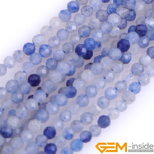 Faceted Natural Gemstone Tiny Small Spacer Jewellery Beads Strand 15" 2mm 3mm UK - Picture 32 of 172