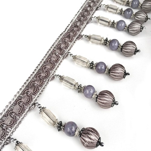3 IARDE/2 COLORI/STRASSEN 4" Finitura Perline, Nappa, Frangia/By The Yard - Foto 8 di 9