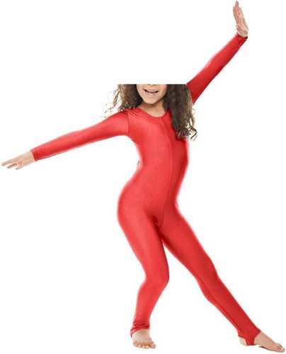 Girls Catsuit -Shiny Long Sleeve stirrup foot catsuit - Dance, Gymnastics - Picture 7 of 57