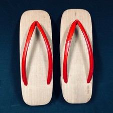 Japanese Wood Geta Sandals Flip Flop Vtg Clogs Slippers Shoes Yukata Kimono No4