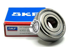 NEW SKF 6302 ZZ DEEP GROOVE BALL BEARING, METAL SHIELDED 15x42x13 mm