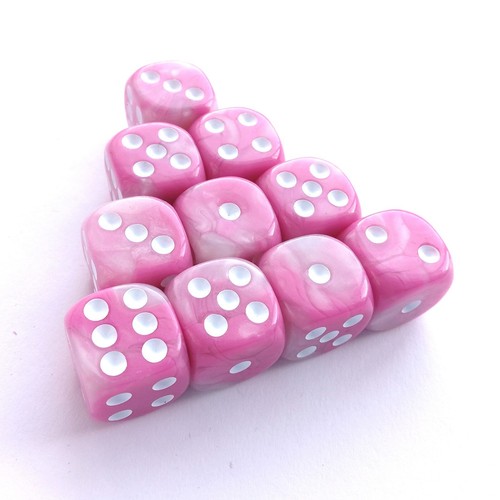 D6 Dice Set of 10 Polyhedral Marbled 6 Sided Role Playing RPG TTRPG Wargame 16mm - Picture 20 of 28