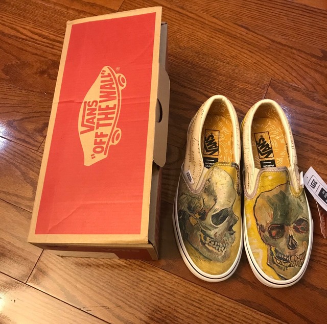 vans x van gogh skull slip on