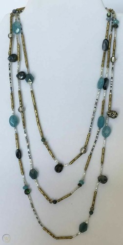 SILPADA STERLING SILVER QUARTZITE KYANITE BRASS SHELL NECKLACE N2461 - Picture 8 of 12