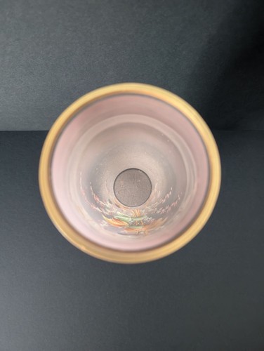 Antique Hand Painted Pink Frosted Glass Vase With Raised Design Mont Joye Style - Picture 7 of 9