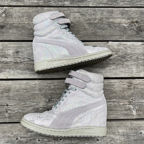 iridescent wedge sneaker
