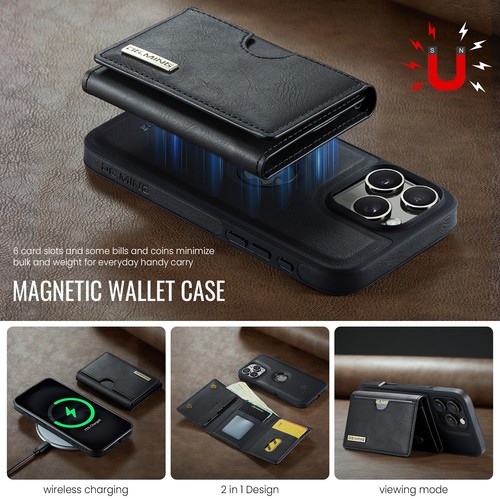 Funda tipo billetera de cuero magnética con ranura para tarjeta para iPhone 16 15 Pro Max 14 13 12 - Imagen 8 de 96