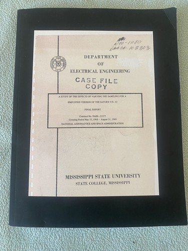 NASA Studie Effekte unterschiedliche Probenahme SATURN Mississippi State Engineering Reprint - Bild 1 von 12