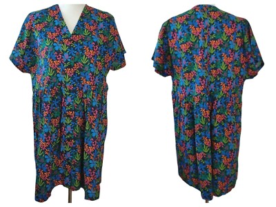 Element Womens NWT Pink Garden Floral Pockets Loose Fit Button Up Dress Small