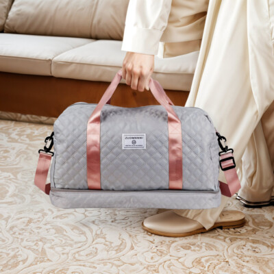Lightniing Hammerz Foldable Travel Duffel Bag - Lightweight Waterproof Tote For Gym, Sports, Yoga (Light Purple) - View #6