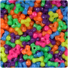 BeadTin Neon Bright 11mm TriBead Craft Beads (500pcs) - Color choice