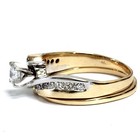 14k yellow white gold .72ct SI3-I1 J diamond round engagement wedding ring 7.5g — photo 5
