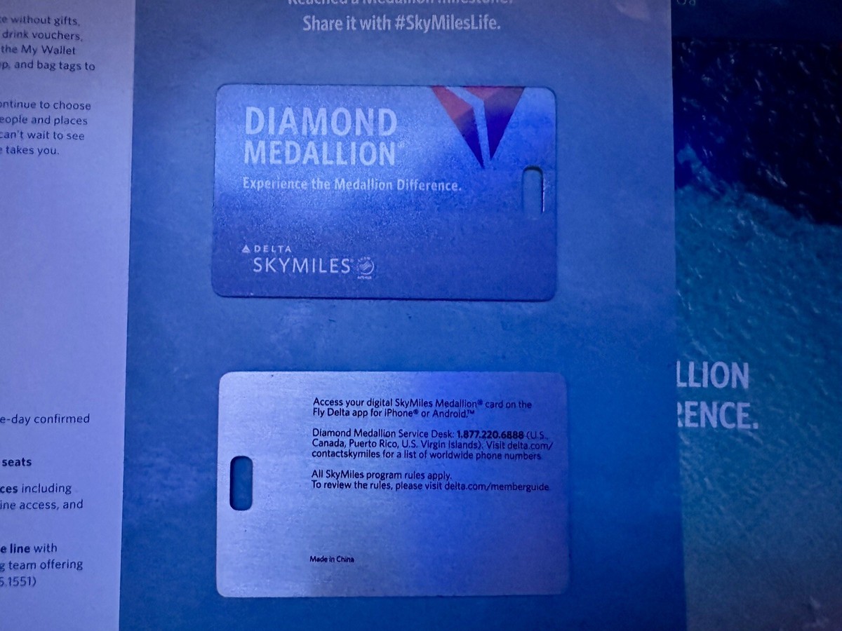 Delta Diamond Medallion luggage tags Envelope Ties Blue