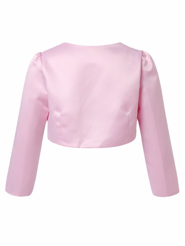 Kids Girls Bolero Shrug Cardigan Dress Long Sleeve Cropped Top Cover Up Party - Picture 10 of 63