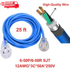 Welder Extension Cord, Heavy Duty 25 Feet 6-50 Nema R Plug Lighted Welding Cord