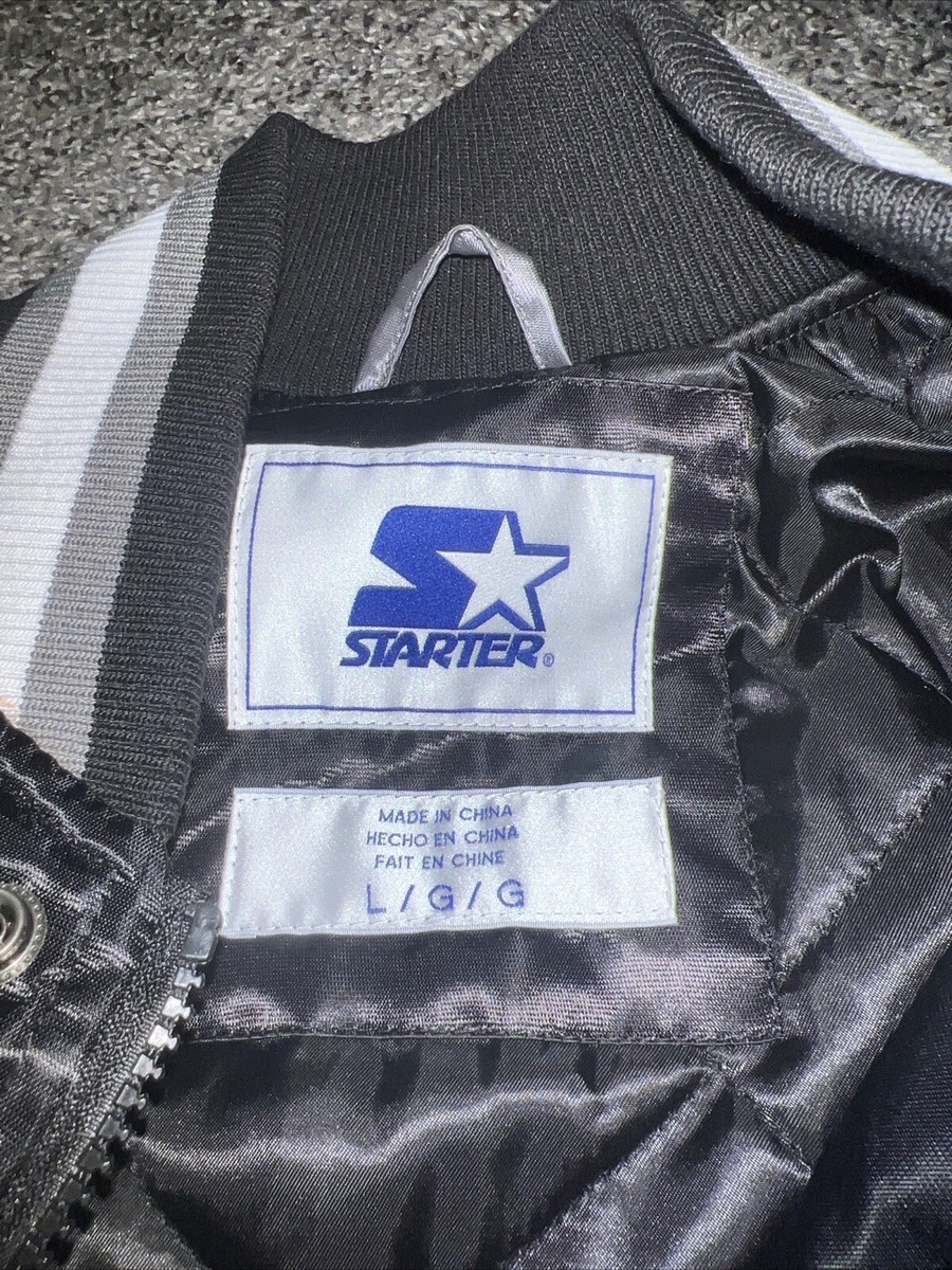 AUTHENTIC STARTER スタジャンM STARTER Varsity Black Grey Satin Jacket Logo Zip 019MN004