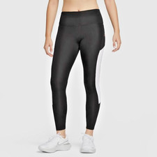 NEW Women's Nike Air Fast Tight Fit 7/8 Running Leggings DM7487-010 Size XS
