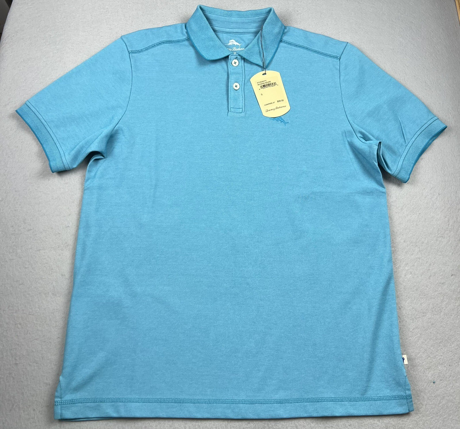 TOMMY BAHAMA Men’s Polo Shirt Short Sleeve Riviera Azure Size Small NWT