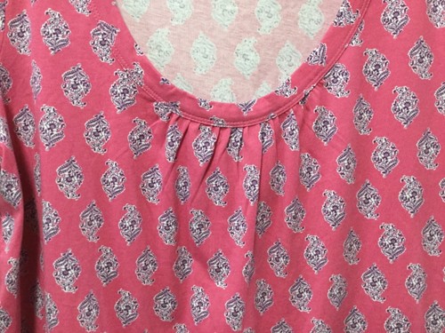 Merona Womens Pullover Blouse Top Size L Pink Purple Floral Short Sleeve 148 - Picture 3 of 6