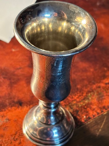 Antique Sterling Silver Judaica Kiddush cup 4 " 46 g
