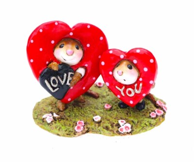 Wee Forest Folk TWO HEARTS, WFF# M-711d, Valentine's Mouse, LTD 2023