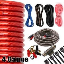 Car Audio 4 Gauge Cable Set Amp Amplifier Install RCA Fuse Subwoofer Sub Wiring