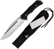 Rough Ryder Fixed Knife 6" Stainless Steel Full Tang Blade Black Micarta Handle