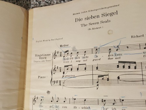DIE SIEBEN SIEGEL, R Strauss High Voice-Piano, Boosey-Hawkes 1943 German Lieder - Picture 3 of 7