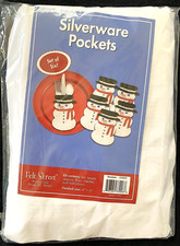 SNOWMAN Sealed Craft Kit Felt Beads Sequins makes 6 Flatware or Gift Pockets NOS