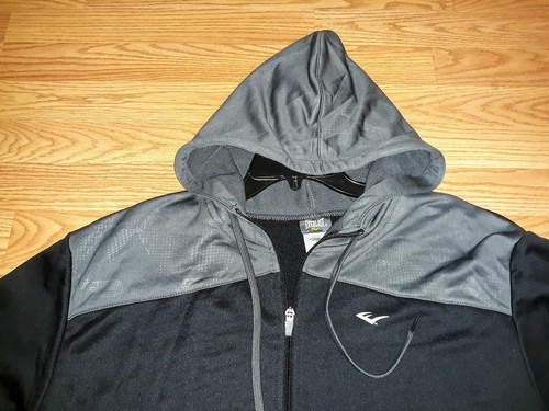 MENS JACKET Everlast zippered SIZE 2XL NEW TAG WITH POCKETS COLOR BLACK AND GRAY - Picture 5 of 12