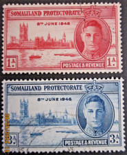 SOMALILAND PROTECTORATE ~ S.G 117-118 ~ 1946 VICTORY STAMPS OMNIBUS ~ VFU #04804