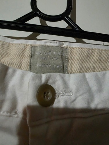 Mens INDUSTRIE White Cotton Chino Pants - Size 32" (T33) - Picture 2 of 3